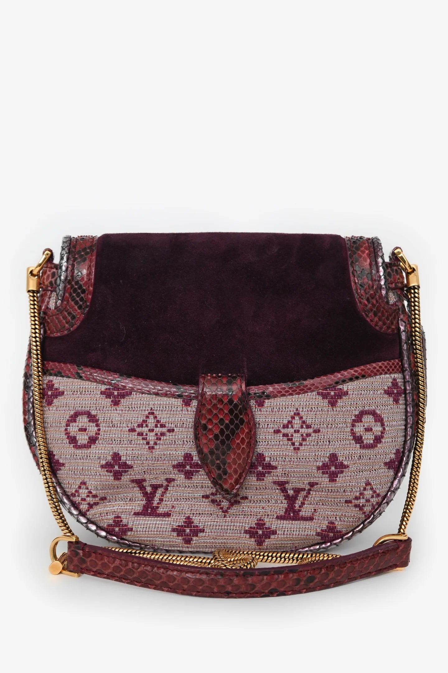 LV 2011 Limited Edition Purple Monogram Python Trim 'Empire Ponant' Crossbody Bag