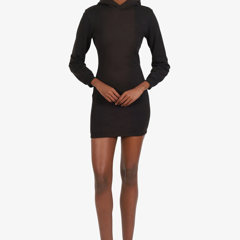BG Black Hooded Long Sleeve Mini Dress Size XS