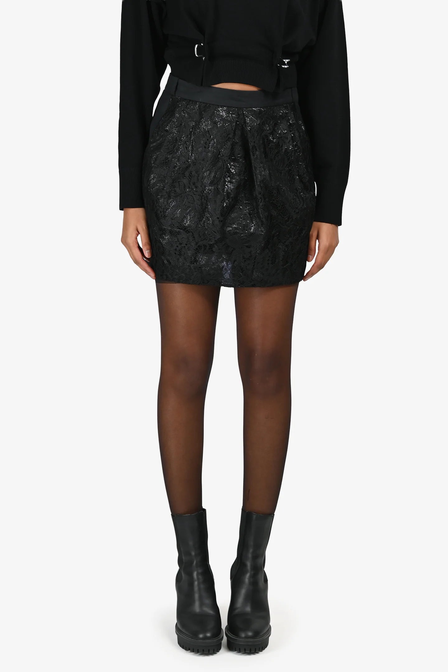 BA Black Lace Mini Skirt Size 36