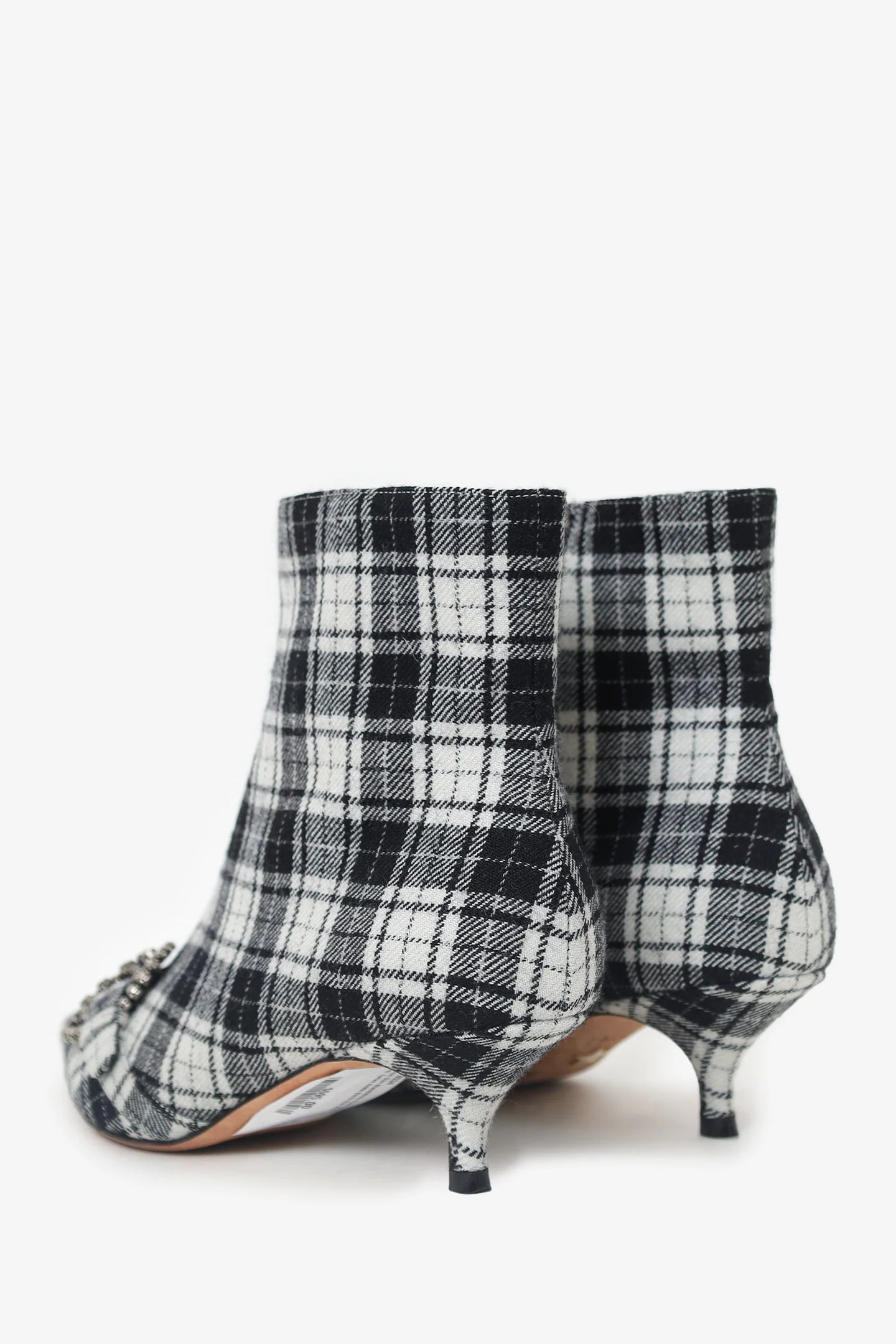 CD Black/White Plaid 'Dior Gang' Tartan Ankle Boots Size 38.5