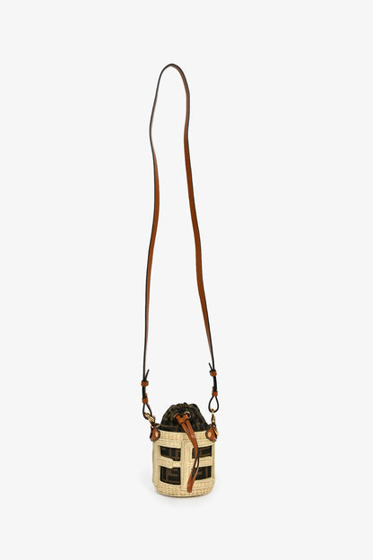FD Brown/Beige Zucca FF Step Out Nano Bucket Bag