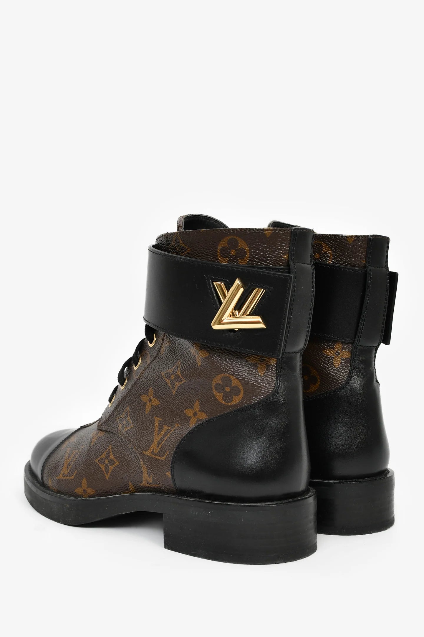 LV Monogram Canvas/Leather 'Wonderland Ranger' LV Twist Boots Size 39