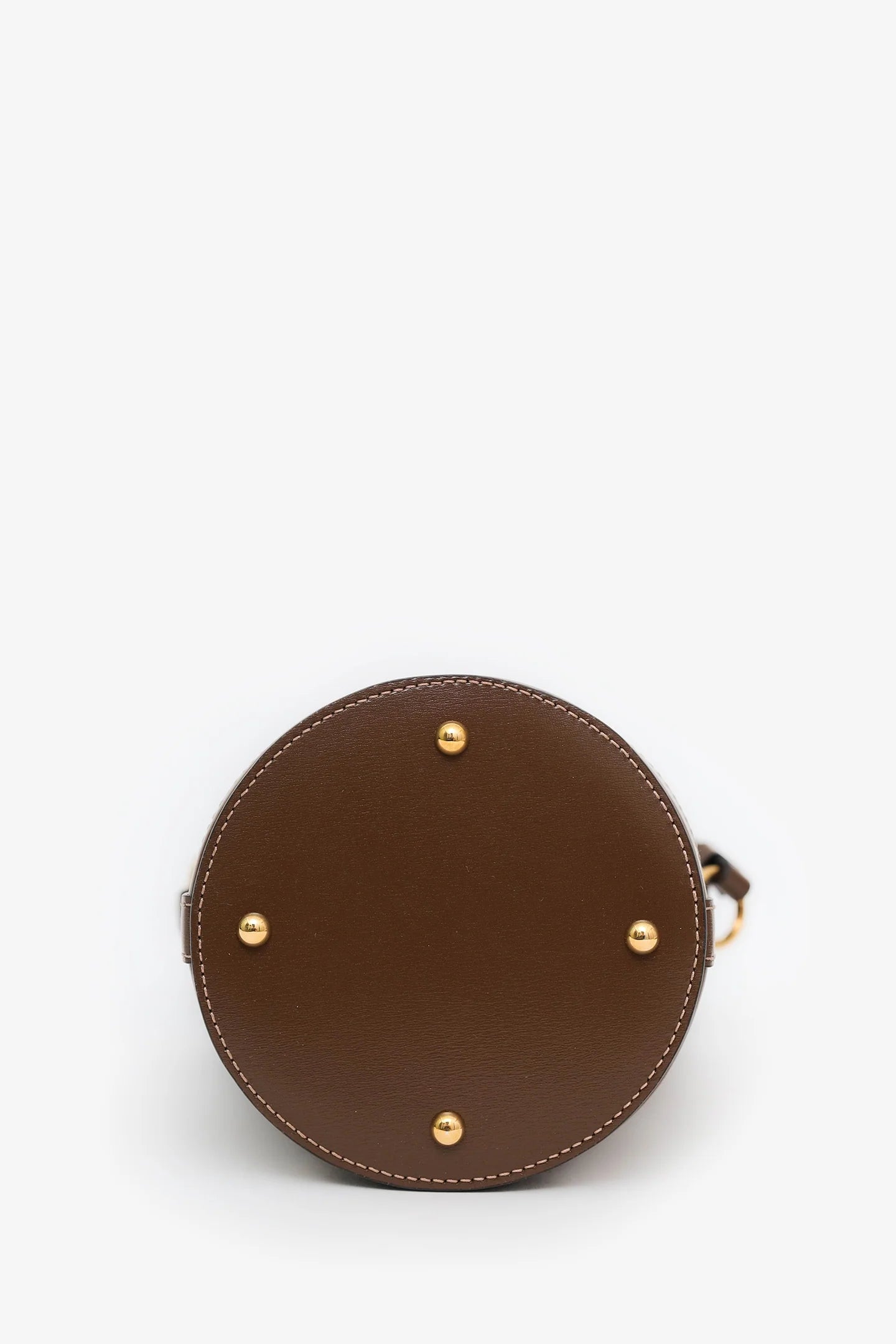 GC Brown Leather GG Canvas Ophidia Mini Bucket Bag