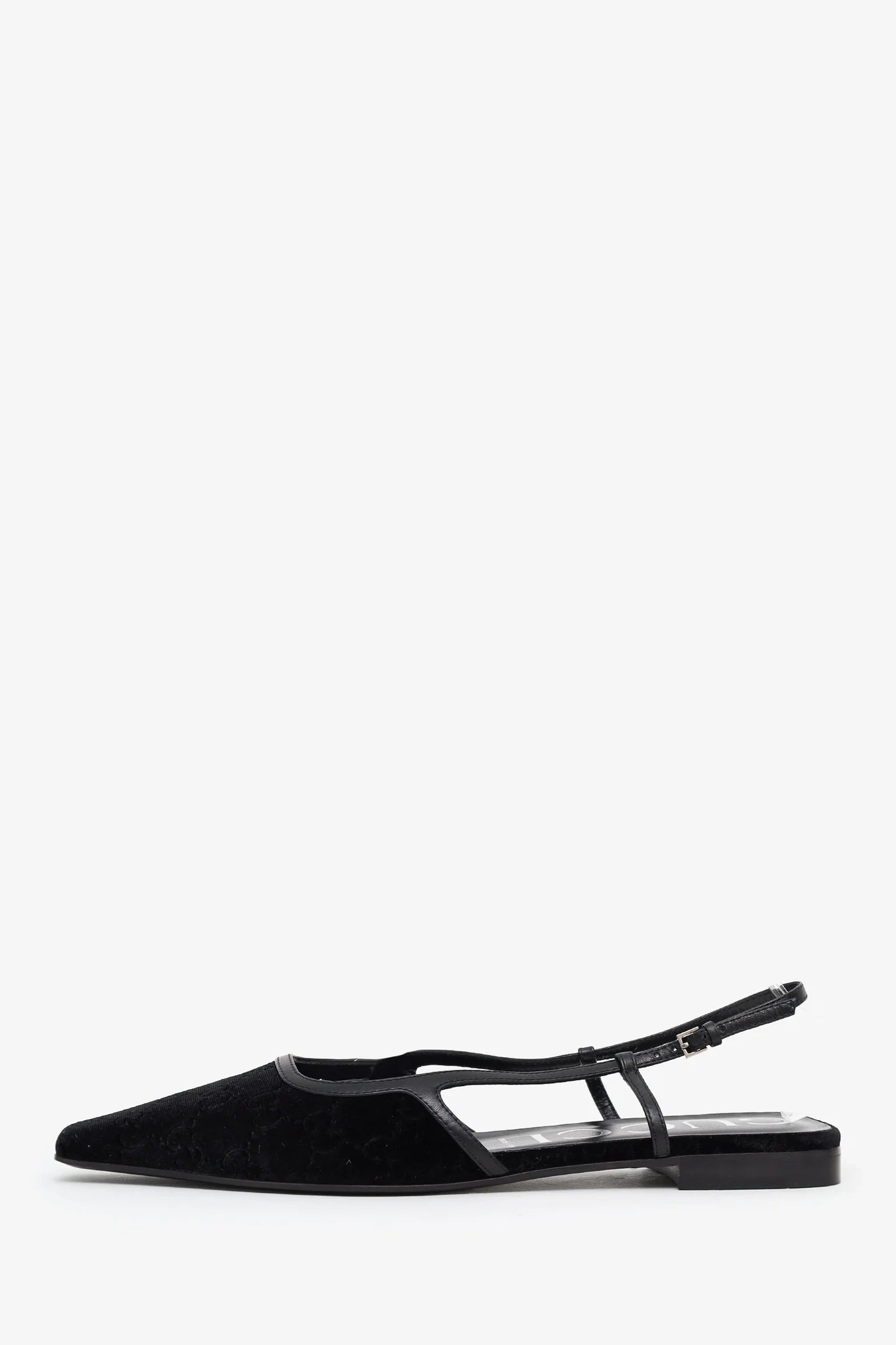 GC Black Velvet Slingback Flats Size 40