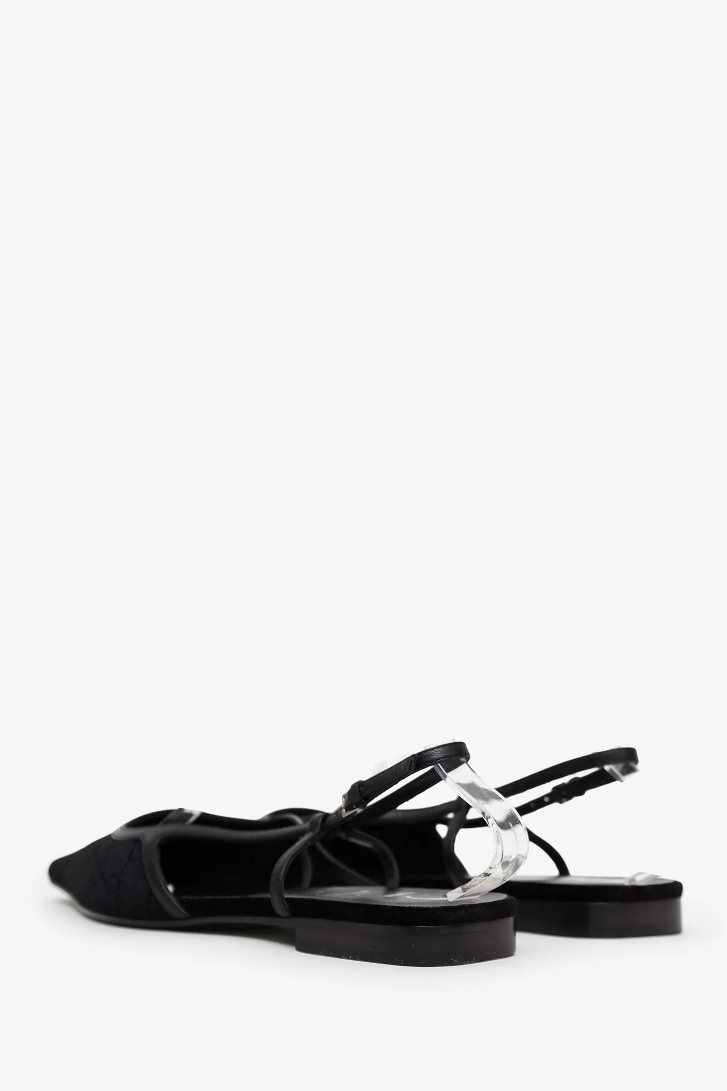 GC Black Velvet Slingback Flats Size 40