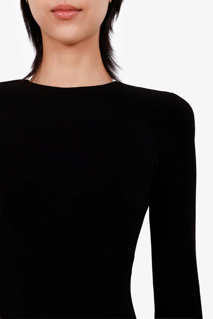 BG Black Shoulder Pads Long Sleeve Mini Dress Size 34
