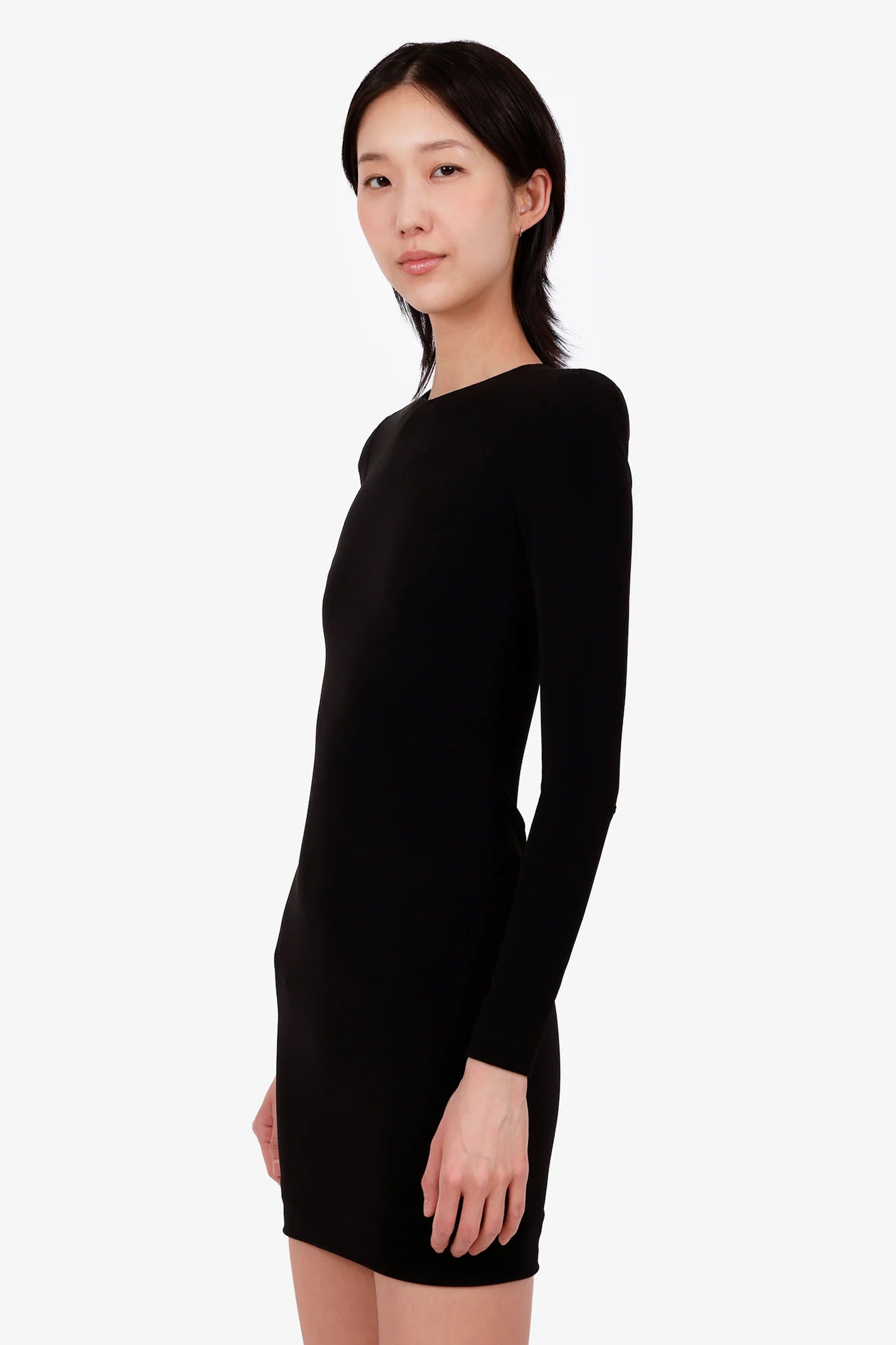 BG Black Shoulder Pads Long Sleeve Mini Dress Size 34