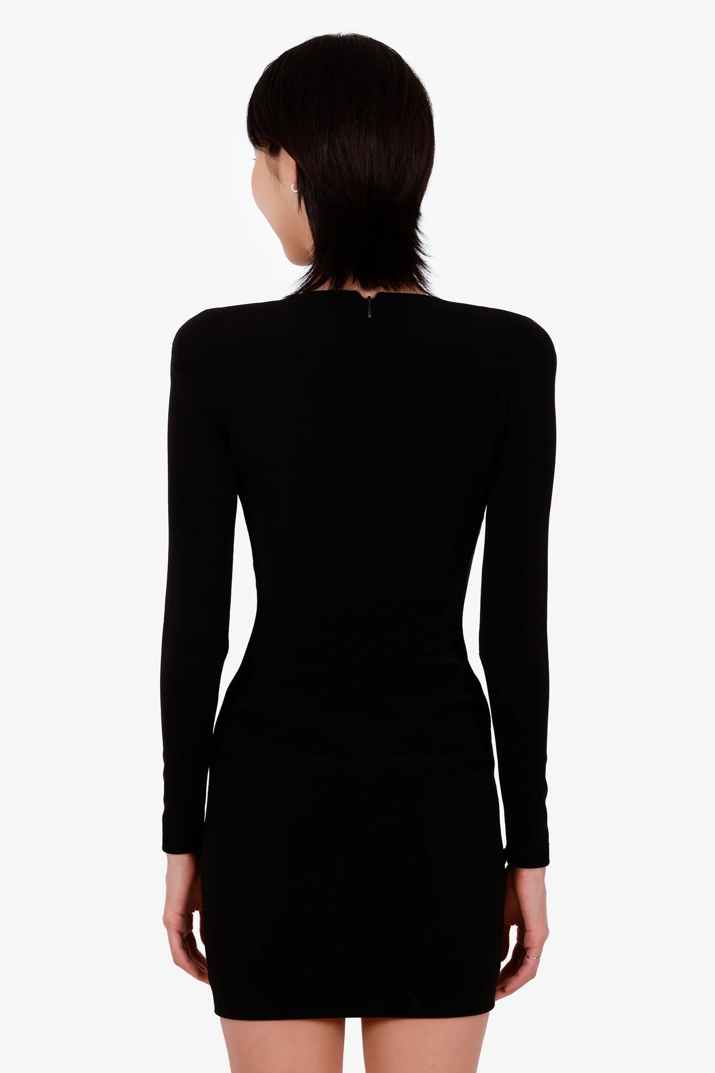 BG Black Shoulder Pads Long Sleeve Mini Dress Size 34