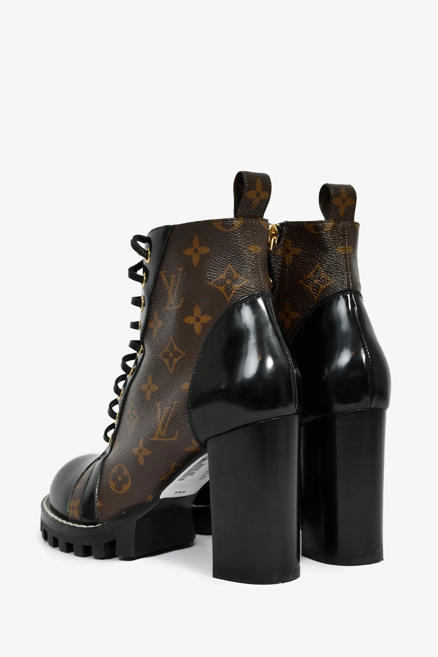 LV Black Monogram 'Star Trail' Lace-up Ankle Boots Size 36