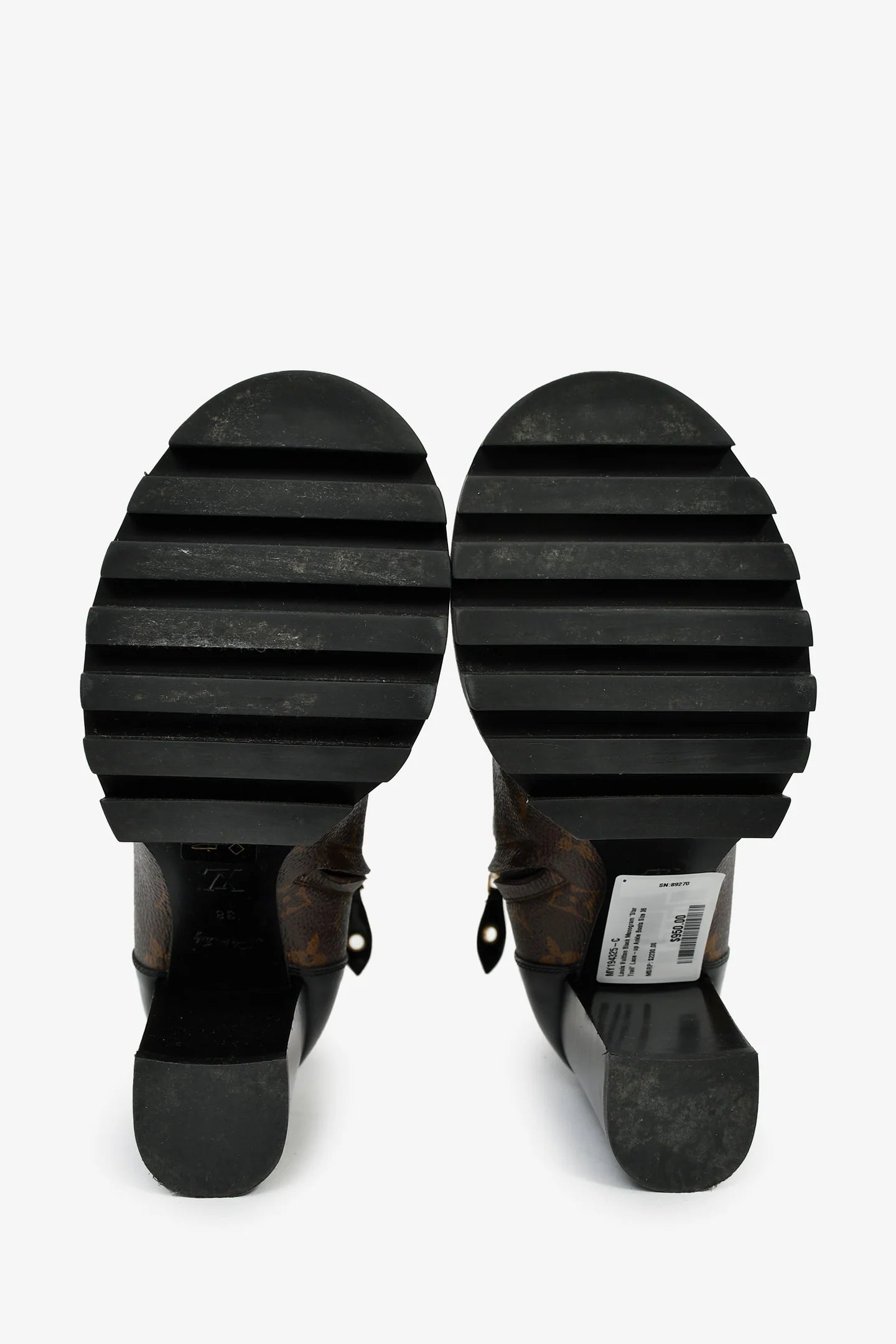 LV Black Monogram 'Star Trail' Lace-up Ankle Boots Size 36