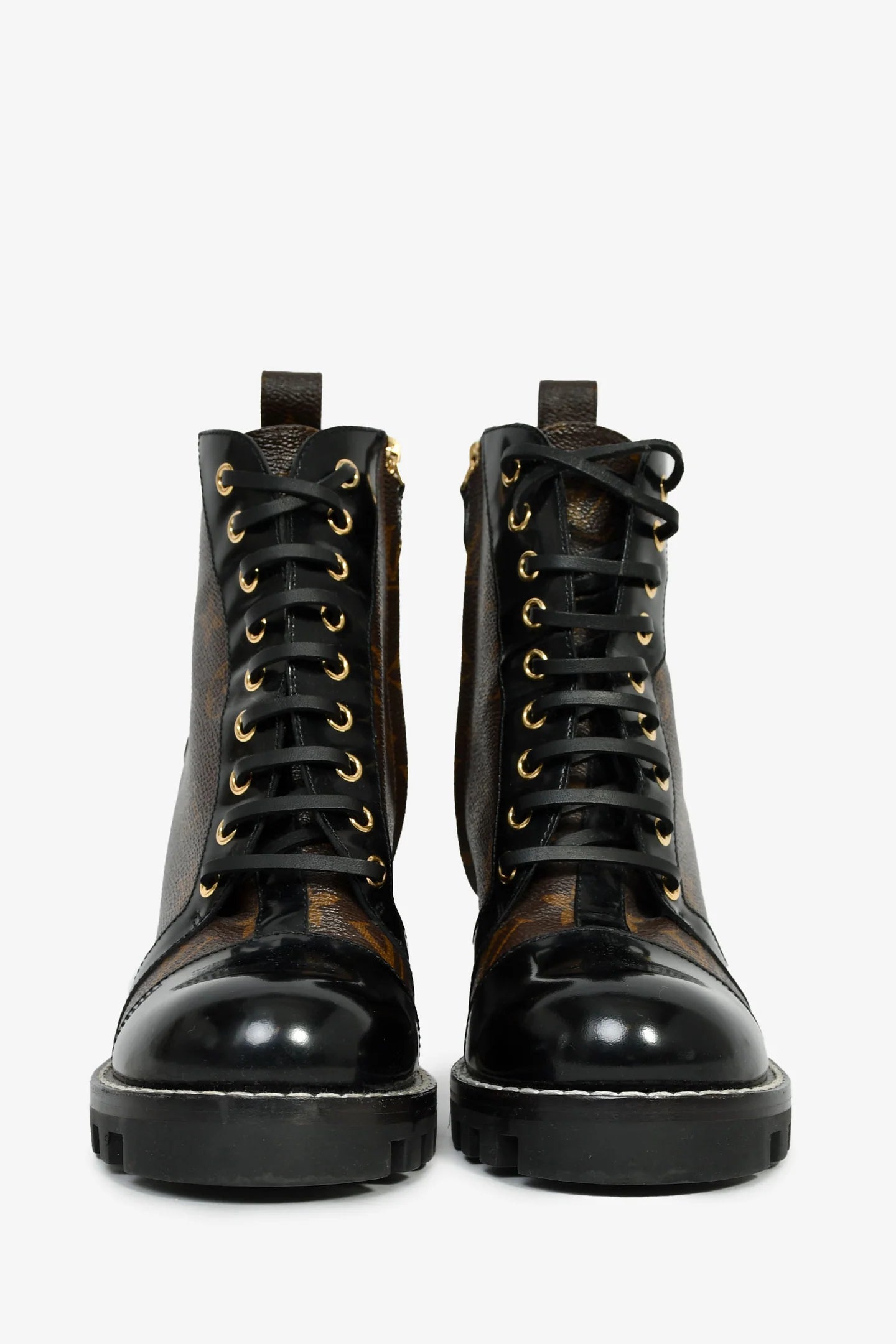 LV Black Monogram 'Star Trail' Lace-up Ankle Boots Size 36